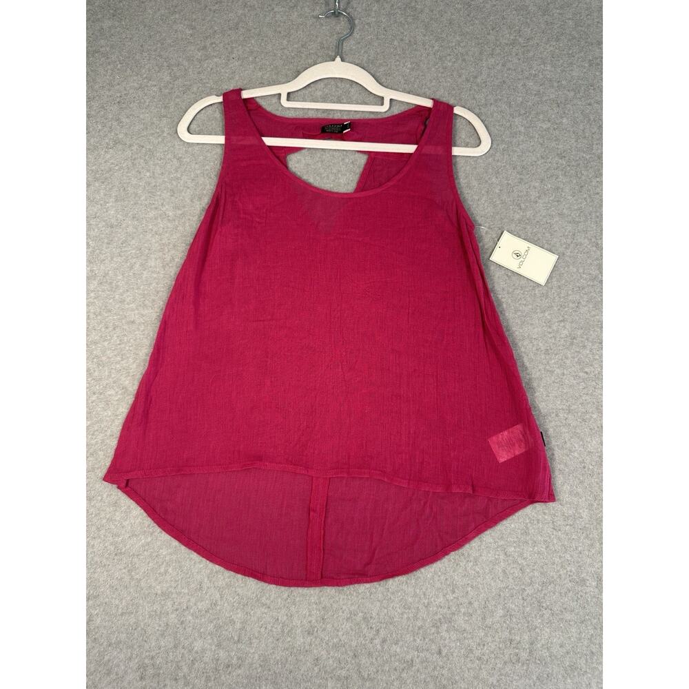 Volcom Tank Top Pink New With Tags Sheer Size Small Back Piece Cut Out